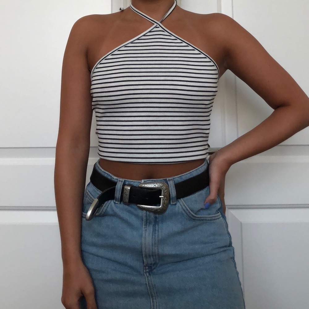 Striped halter top